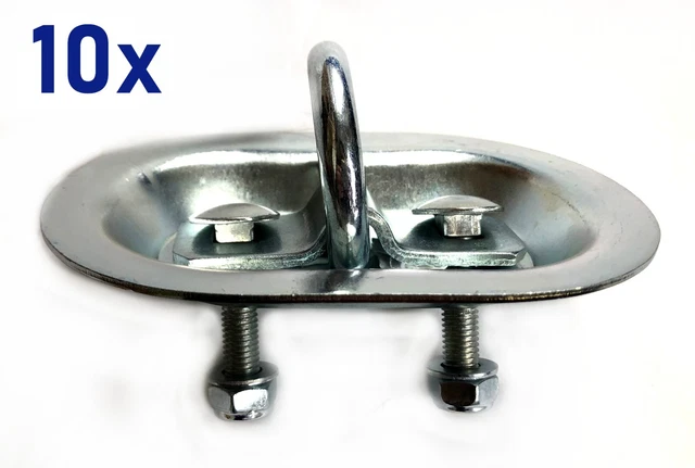 10x Zurrmulde oval 150x103 mm Zurröse Zurrbügel D-Ring Zurrring 2200kg Schraube