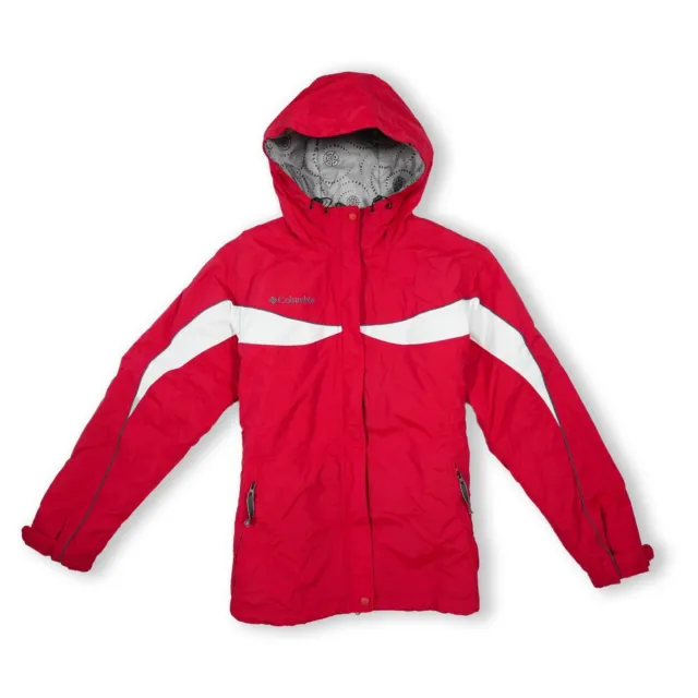 COLUMBIA WOMEN'S INSULATED Ski Snowboard Jacket Red Full Zip Hoodie $40 ...