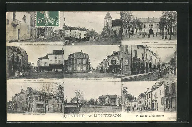 CPA Montesson, Route d'Argenteuil, Place de l'Eglise, Rue de la Horde