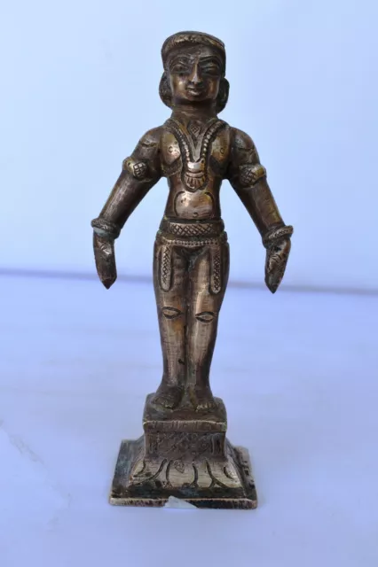 Antique 19c Indian Bronze Jain Saint Tirthankara Cast Bronze Bell Statue Deity " 3