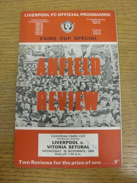 26/11/1969 Liverpool v Vitoria Setubal [Inter Cities Fairs Cup] (folded, score o