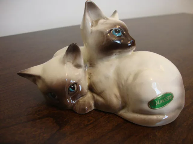 Vintage - Beswick Siamese Cats /Kittens Figurine (1296)