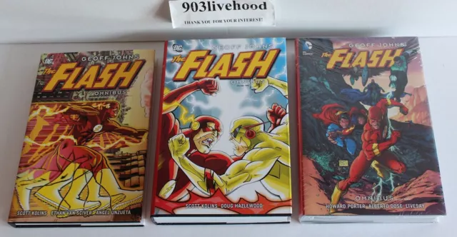 Signed Dc Flash By Geoff Johns Vol 1 2 3 1St Print Omnibus Hc Hardcover Set New