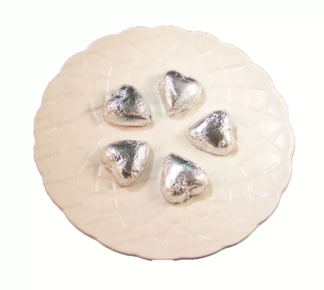 CHOCOLATE FOIL HEARTS - (Silver) 380grams - Wedding Chocolates Post Included