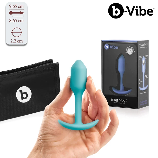 B-Vibe Snug Plug 1, P-Spot Massager, Weighted Buttplug - Piccolo Tappo Anale 9cm