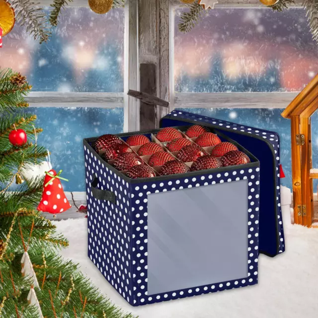 Boîte de rangement pour 64 boules de Noël Ø 6 cm, Accessoires de rangement