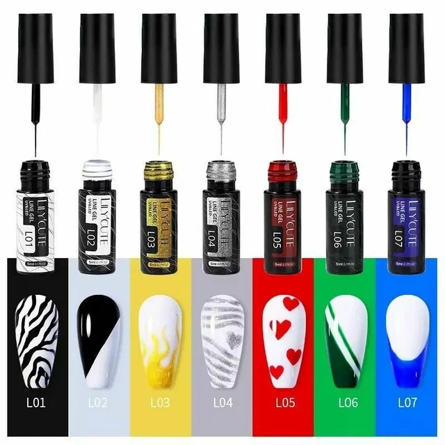 Esmalte de uñas gel lirio lindo colores sólidos brillo arte pluma pintura gel UVLED