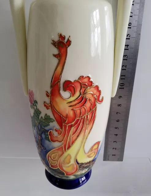 Old Tupton Ware Hand Painted Vase  21cm Tall Bird Floral Design 2