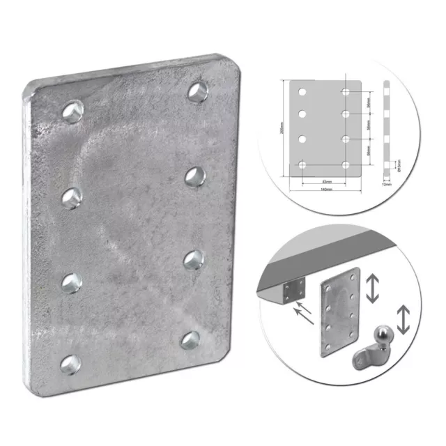 Adapterplatte zur Höhenverstellung 83x56mm AHK-Bock Anschraubplatte PKW KFZ