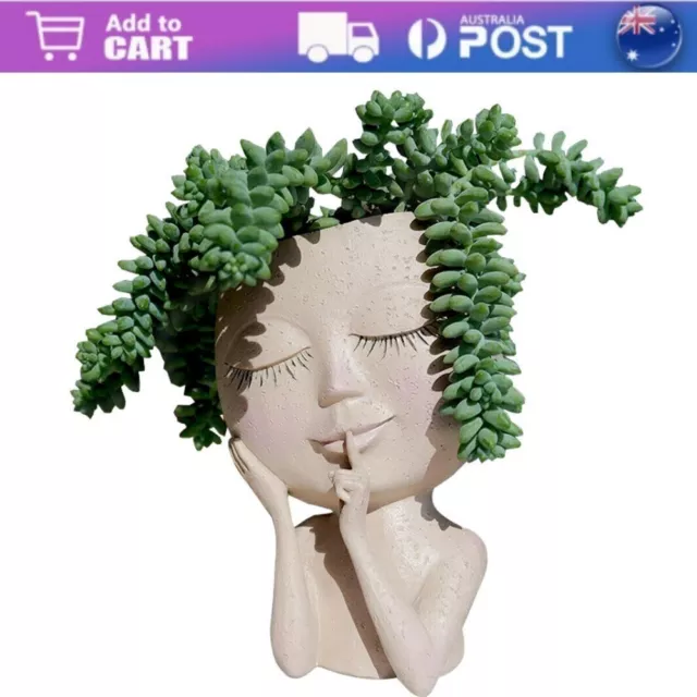 Cute Girls Face Planters Pots Unique Face Flower Pot for Indoor Outdoor Plants