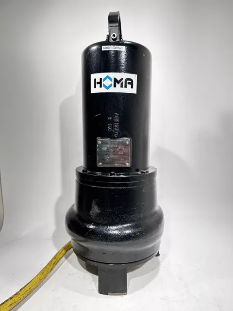 HOMA SUBMERSIBLE PUMP D-53814 Amps 10.12 VOLTS 208 HZ 60 RPM 1750 PH 3 GERMANY