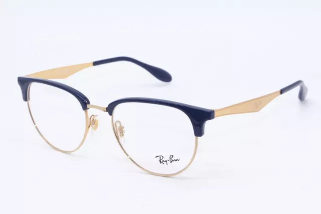 Nuevas Gafas Ray-Ban Rb 6396 8100 De Diseño Oro Azul Marcos Auténticos 53-19