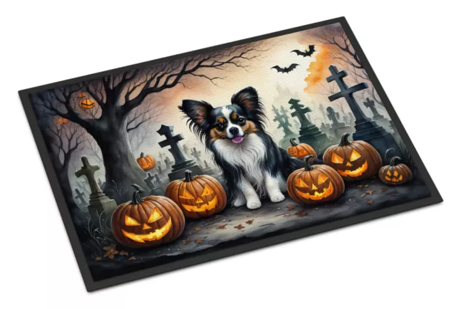 Papillon Spooky Halloween Indoor or Outdoor Mat 18x27 DAC2069MAT