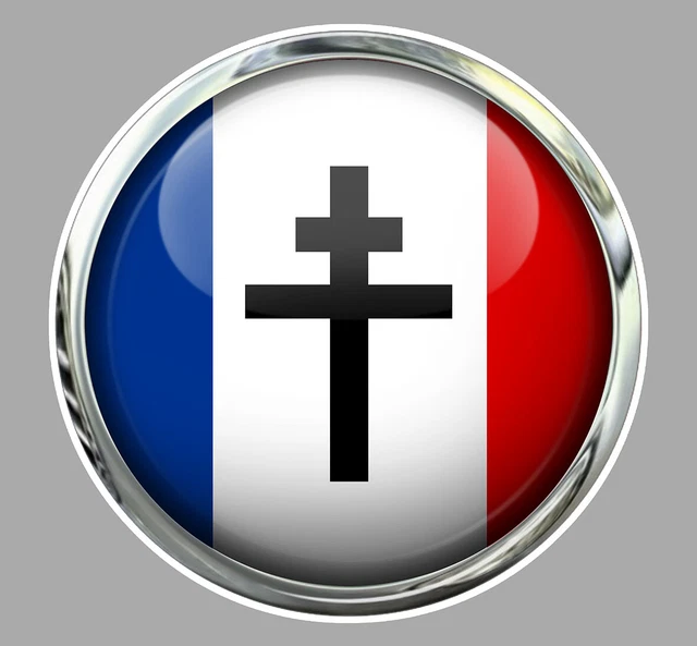 DRAPEAU FRANCE FRANCAIS Croix De Lorraine Ffi Ww2 Autocollant Sticker Fb127 EUR 3,90 PicClick FR