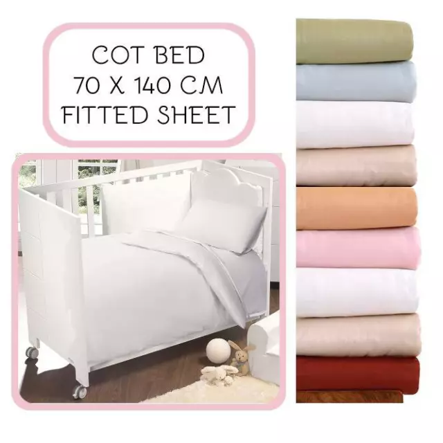 Nursery Baby Cot Bed Toddler Junior Bed Fitted Sheet - 70 X 140 Cm