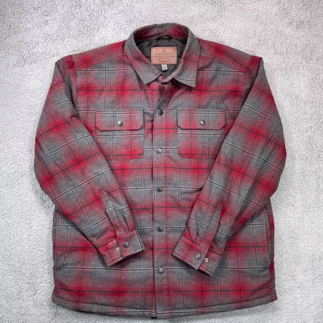 Rugged Elements Shacket Shirt Jacket Fleece Lined Pockets Red Plaid Men’s XL