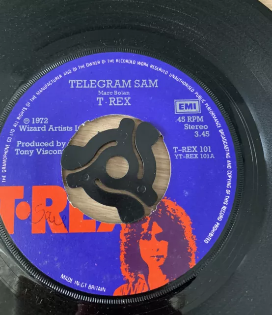 T. Rex / Marc Bolan - Telegram Sam- 1972 UK  7” T-REX 101 EMI EX+++