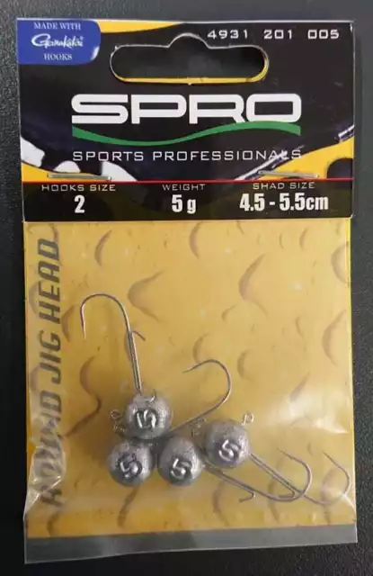 Spro Gamakatsu Round Jighead Jig 22  Gr. 2 5g Jigkopf Head Jigkopfhaken NEW OVP