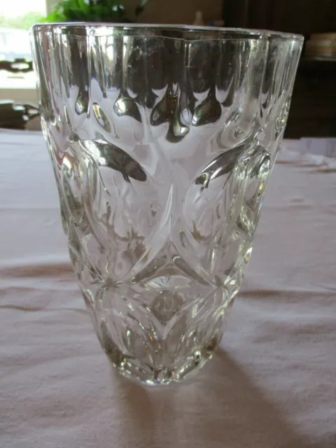 Vase ancien beau en verre ou cristal 20,5 cm