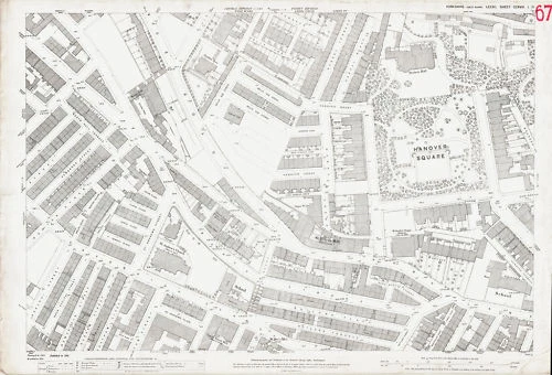 LEEDS, HANOVER SQUARE area 1891 old map repro 218-1-19 £19.99 - PicClick UK
