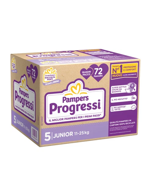 Pampers Progressi Pannolini Junior N.5 11-25 kg 72 pezzi