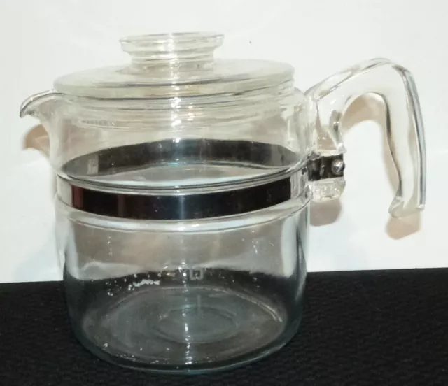 Vintage Pyrex Flameware Glass Coffee Pot Stovetop Percolator 7756 6 Cup  Complete
