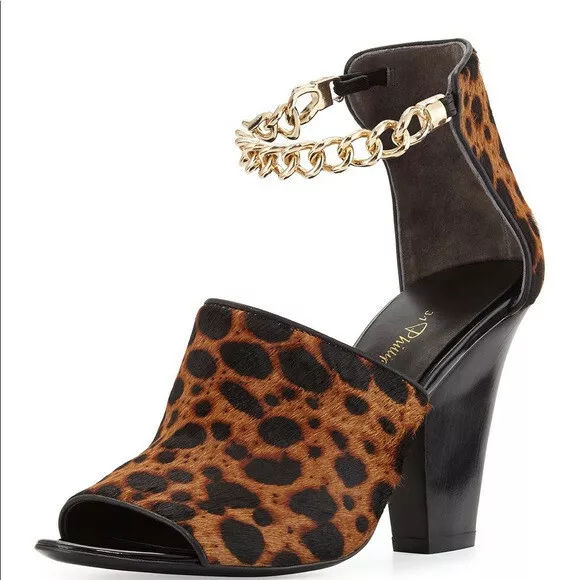 Phillip Lim 3.1 Berlin Ankle Chain Leopard Calf Hair Sandal - size 39