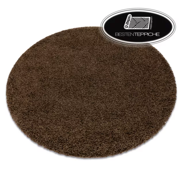 Moderno Monocolor Alfombra Lanuda" Soffi "Círculo Suave 5cm Muy Grueso Braun