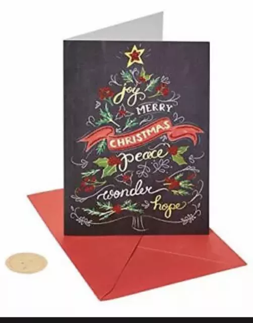 Papyrus Christmas Cards Boxed, Chalkboard Holiday Tree (14-Count)