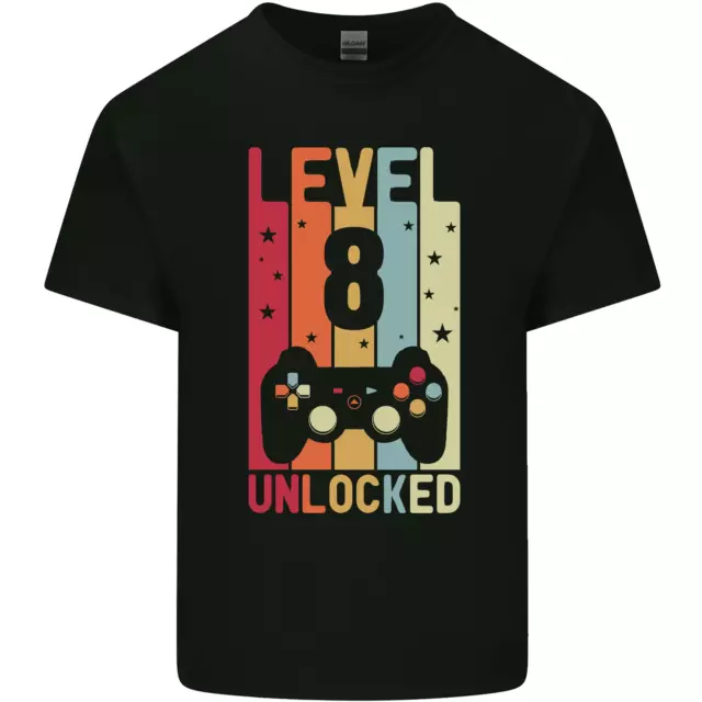 8th Birthday 8 Year Old Level Up Gamming Kids T-Shirt Childrens