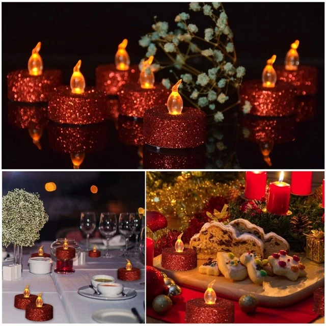 12pcs Flameless Flickering LED Tealight Electronic Votive Night Lamp Home 3