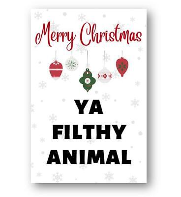 Second Ave Funny Joke Merry Christmas Ya Filthy Animal Xmas Festive Card