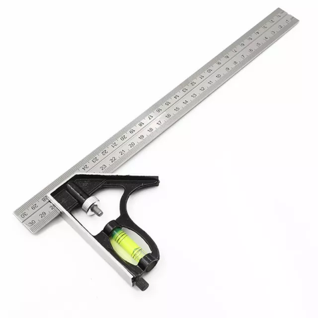 12inch Adjustable Combination Right Angle Ruler 45 / 90 Degree with Bubble L ZSY