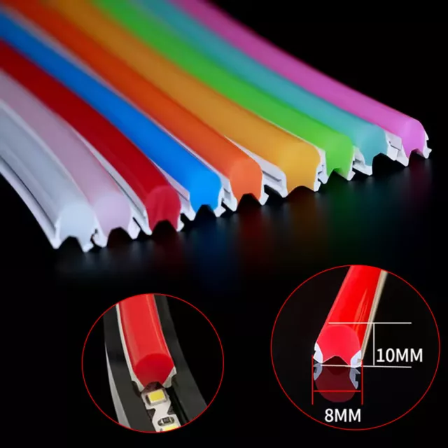 Separated Neon Flexible LED Light Strip Cover 8mm DIY Bendable Silicone Diffuser