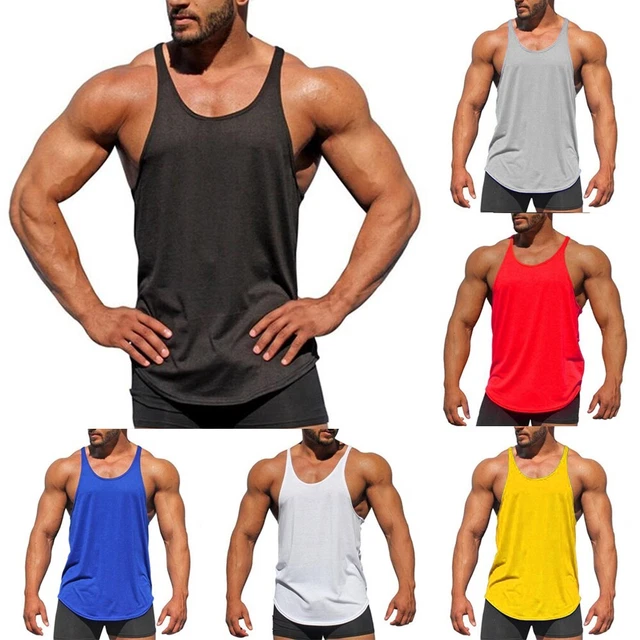 Uomo Palestra Canotta Bodybuilding Muscolo Stringer Canottiera Gilet Sporting