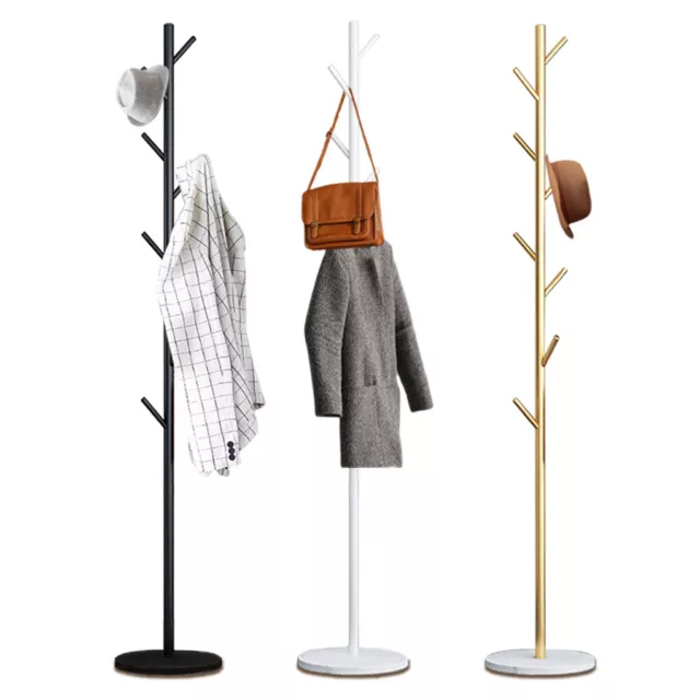 8Hooks Coat Stand Rack Clothes Hanger Hat Tree Jacket Bag Umbrella Storage Shelf