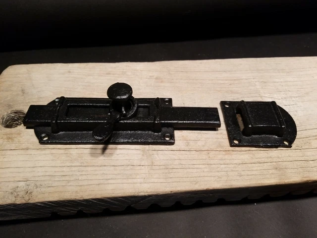 Antique Vintage Style Cast Iron Door Gate Slide Lock Latch 10