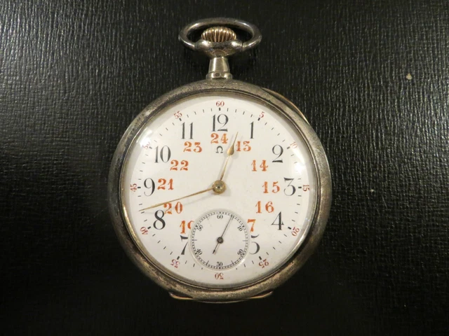 montre gousset argent et or 18 k cadran a cartouche +-1880 révisé fonctionne