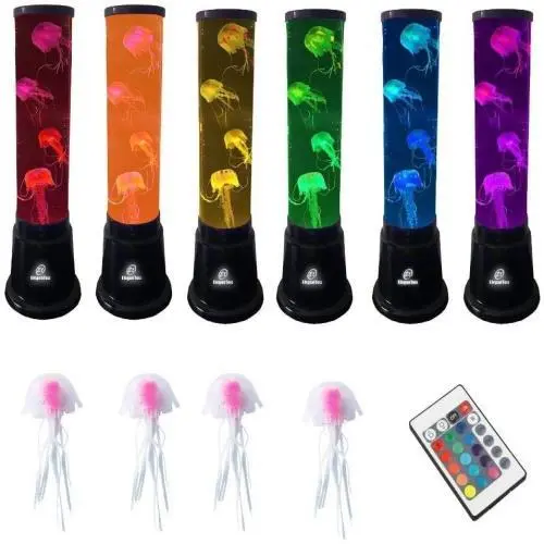 Elegantoss LED Round Fantasy Jellyfish/Fish Lamp 7 Color Light Remote,14 inch