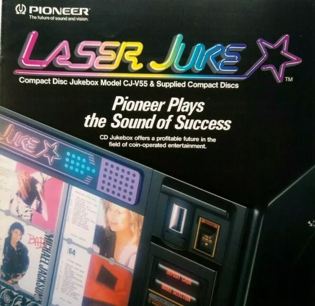 Pioneer Laser Juke Jukebox FLYER Phonograph Music Art Print Promo Sheet 1990