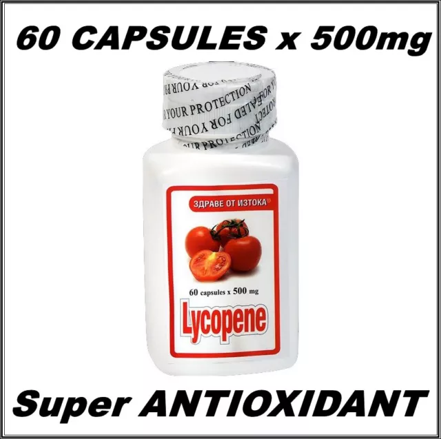 LYCOPENE 60 CAPSULES x 500mg,BOOST IMMUNE Super ANTIOXIDANT, PROSTATE HEALTH