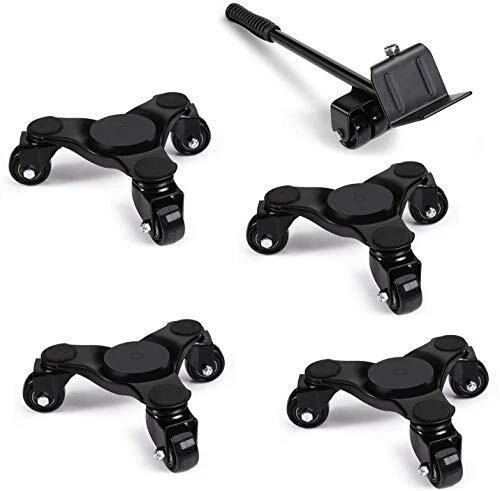 4-Pack Steel Tri-Dolly Set with Lifter, 6-Inch, 132 lbs Load Capacity six inch