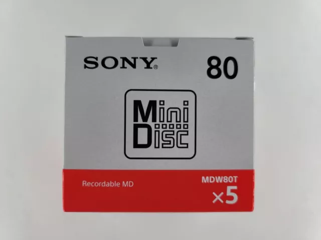 Sony Minidisc Recordable MD 80 Min - Pack of 5 - Made in Japan