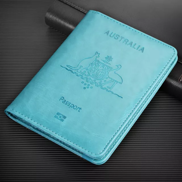 Travel Passport Case Leather ID Card Wallet Holder RFID Blocking Anti Scan Cover 2