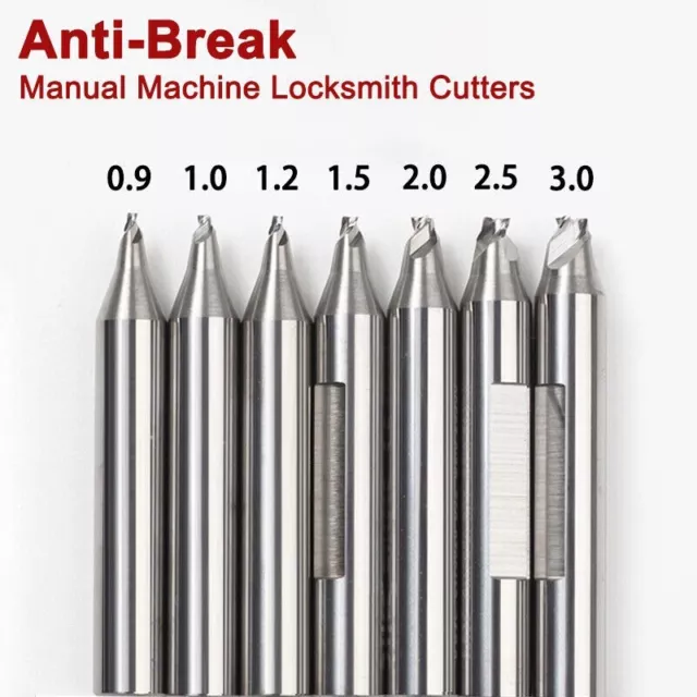 Key Cutter Locksmith Tool Carbide Anti-Break 0.9mm 1.2mm 1.5mm 2mm 2.5mm 3mm