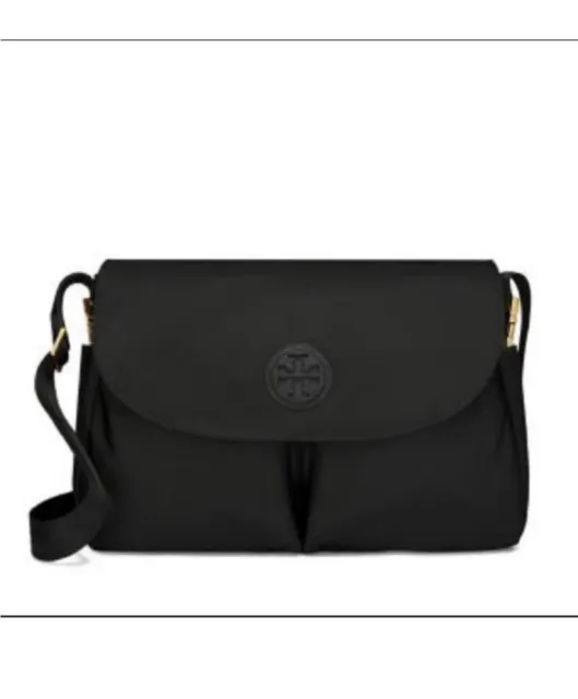 Tory Burch Nylon/ Messenger Diaper Bag Black new without Tags
