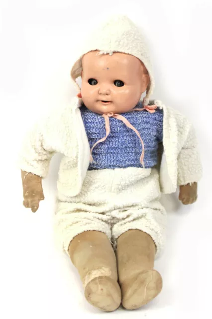 antike KLEY & HAHN 2-35 Babypuppe Schelmenaugen K&H 44 cm Baby Puppe Doll MASSE