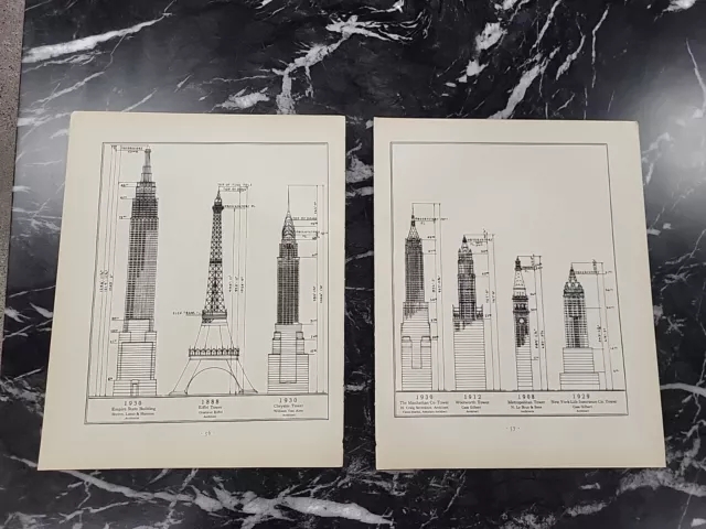 1930 Fortune Magazine Seven Tallest Buildings (2 Pages) Art Deco Skyscrapers 3