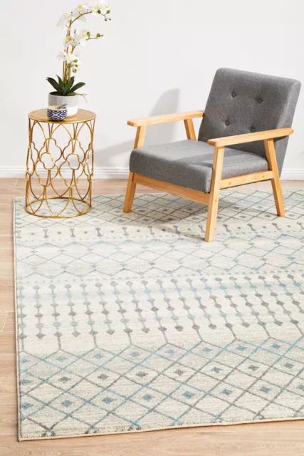 White Traditional Persian Rug Extra Large Floor Carpet Mat Modern Design