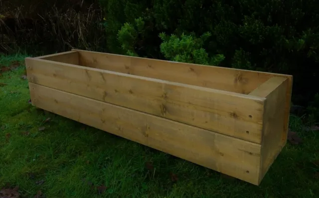 Long Garden Wooden Planter Trough Veg Wood Flower Boxes READY MADE